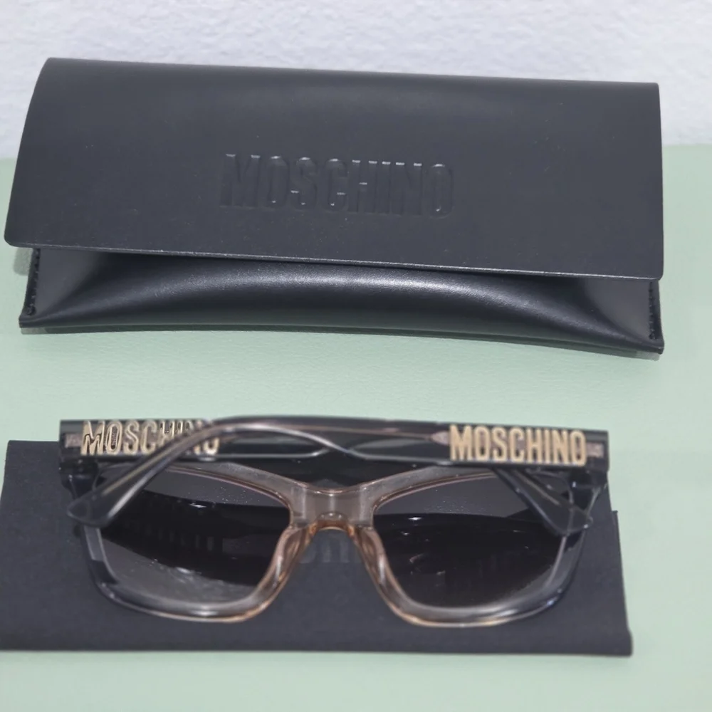 Moschino Rectangular MOS155/S  Transparent Grey Frame and Gradient Lenses.